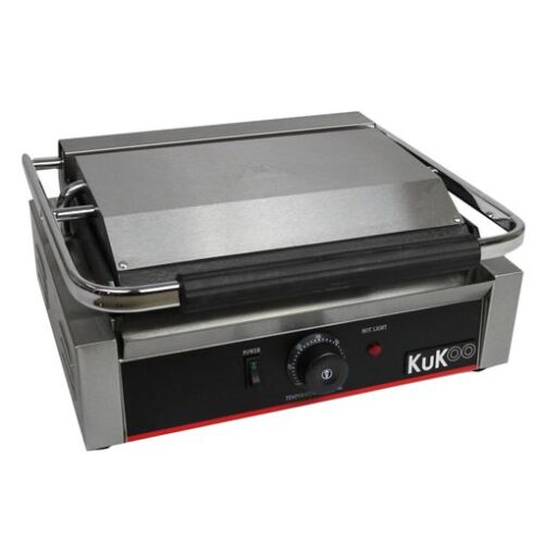 Sandwichera Comercial de Acero Inoxidable con Placa Acanalada 2,2 kW: Con 2 Bandejas
