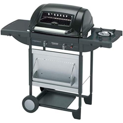 Campingaz Texas Revolution S – Parrilla de Gas con 2 Quemadores, Potencia 8,2 kW y Rejillas de Hierro Fundido