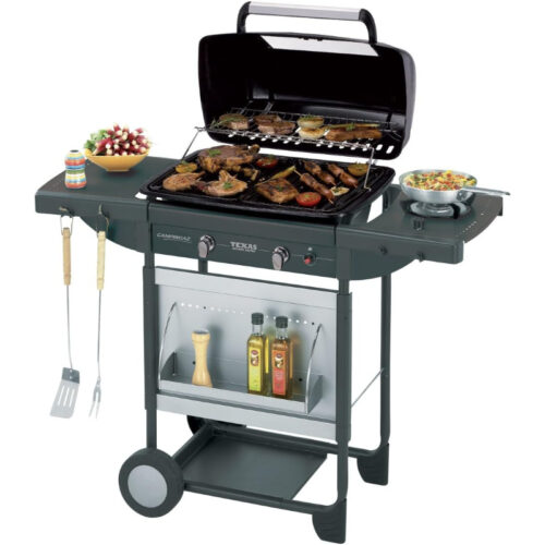 Barbacoa de Gas Campingaz Texas Re.Volution S de 8,2 kW con 2 Quemadores y Funda Incluida