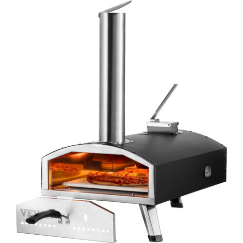 VEVOR Horno de Pizza Portátil 304,8 mm – Acero Inoxidable, Cocción Rápida a 540 °C, Plegable