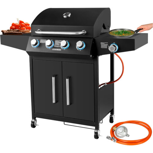 Barbacoa de Gas Steinborg BBQ con 4 Quemadores y Potencia de 12,5 kW