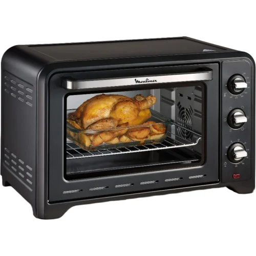 Mini Horno Moulinex OX4648 OPTIMO – 1600W, 33L, Hasta 240°C, 6 Modos de Cocción, Temporizador de 120 min, Accesorios Incluidos, Negro